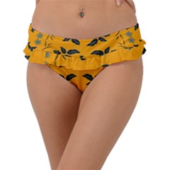 Floral Folk Damask Pattern Fantasy Flowers Floral Geometric Fantasy Frill Bikini Bottom by Eskimos