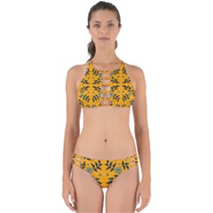 Floral Folk Damask Pattern Fantasy Flowers Floral Geometric Fantasy Perfectly Cut Out Bikini Set by Eskimos