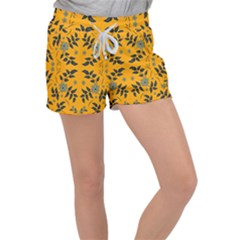 Floral Folk Damask Pattern Fantasy Flowers Floral Geometric Fantasy Velour Lounge Shorts by Eskimos