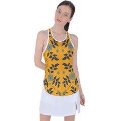 Floral Folk Damask Pattern Fantasy Flowers Floral Geometric Fantasy Racer Back Mesh Tank Top by Eskimos