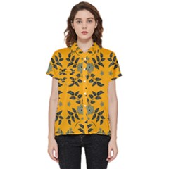 Floral Folk Damask Pattern Fantasy Flowers Floral Geometric Fantasy Short Sleeve Pocket Shirt by Eskimos