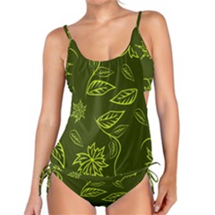 Folk Flowers Print Floral Pattern Ethnic Art Tankini Set by Eskimos