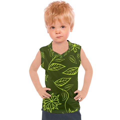 Folk Flowers Print Floral Pattern Ethnic Art Kids  Sport Tank Top by Eskimos