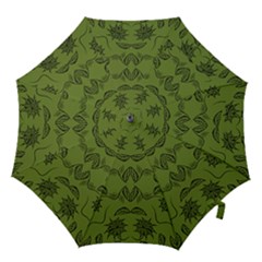 Floral Folk Damask Pattern Fantasy Flowers Floral Geometric Fantasy Hook Handle Umbrellas (large) by Eskimos