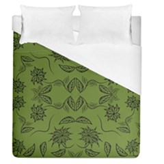 Floral Folk Damask Pattern Fantasy Flowers Floral Geometric Fantasy Duvet Cover (queen Size) by Eskimos