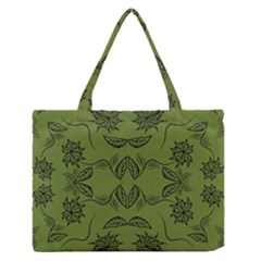 Floral Folk Damask Pattern Fantasy Flowers Floral Geometric Fantasy Zipper Medium Tote Bag by Eskimos