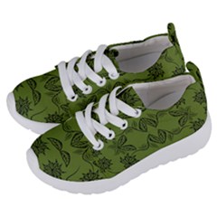 Floral Folk Damask Pattern Fantasy Flowers Floral Geometric Fantasy Kids  Lightweight Sports Shoes by Eskimos