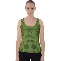 Floral Folk Damask Pattern Fantasy Flowers Floral Geometric Fantasy Velvet Tank Top by Eskimos