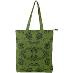 Floral Folk Damask Pattern Fantasy Flowers Floral Geometric Fantasy Double Zip Up Tote Bag by Eskimos