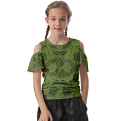 Floral Folk Damask Pattern Fantasy Flowers Floral Geometric Fantasy Kids  Butterfly Cutout Tee by Eskimos