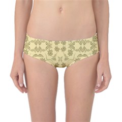 Floral Folk Damask Pattern Fantasy Flowers Floral Geometric Fantasy Classic Bikini Bottoms by Eskimos