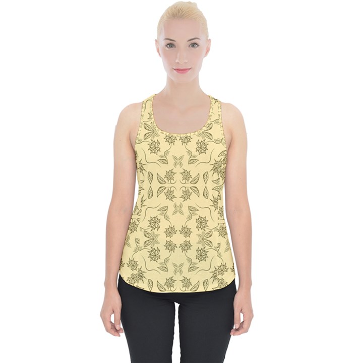 Floral folk damask pattern Fantasy flowers Floral geometric fantasy Piece Up Tank Top