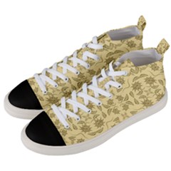 Floral Folk Damask Pattern Fantasy Flowers Floral Geometric Fantasy Men s Mid-top Canvas Sneakers by Eskimos