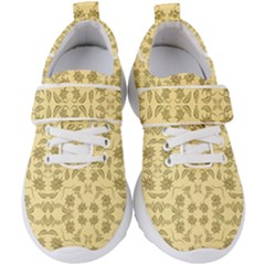 Floral Folk Damask Pattern Fantasy Flowers Floral Geometric Fantasy Kids  Velcro Strap Shoes by Eskimos