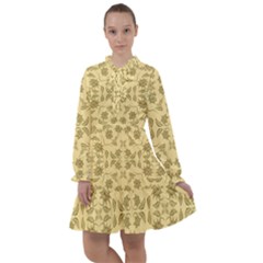 Floral Folk Damask Pattern Fantasy Flowers Floral Geometric Fantasy All Frills Chiffon Dress by Eskimos