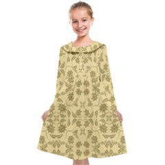 Floral Folk Damask Pattern Fantasy Flowers Floral Geometric Fantasy Kids  Midi Sailor Dress by Eskimos