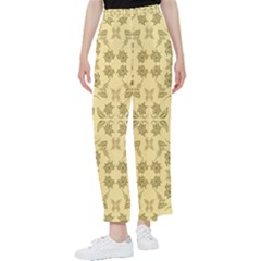 Floral Folk Damask Pattern Fantasy Flowers Floral Geometric Fantasy Women s Pants  by Eskimos