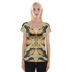 Abstract Pattern Geometric Backgrounds  Abstract Geometric  Cap Sleeve Top by Eskimos