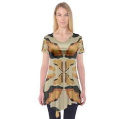 Abstract Pattern Geometric Backgrounds  Abstract Geometric  Short Sleeve Tunic  by Eskimos