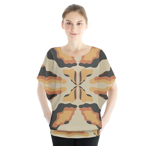 Abstract Pattern Geometric Backgrounds  Abstract Geometric  Batwing Chiffon Blouse by Eskimos