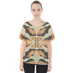 Abstract Pattern Geometric Backgrounds  Abstract Geometric  V-neck Dolman Drape Top by Eskimos