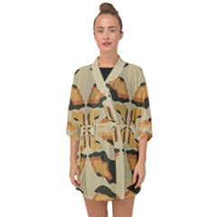 Abstract Pattern Geometric Backgrounds  Abstract Geometric  Half Sleeve Chiffon Kimono by Eskimos