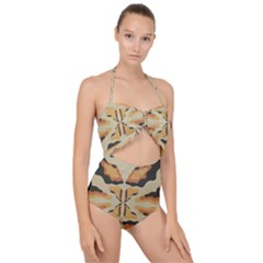 Abstract Pattern Geometric Backgrounds  Abstract Geometric  Scallop Top Cut Out Swimsuit by Eskimos