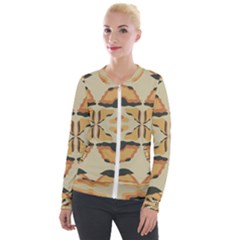 Abstract Pattern Geometric Backgrounds  Abstract Geometric  Velvet Zip Up Jacket by Eskimos