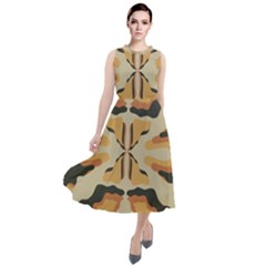 Abstract Pattern Geometric Backgrounds  Abstract Geometric  Round Neck Boho Dress by Eskimos