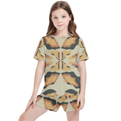 Abstract Pattern Geometric Backgrounds  Abstract Geometric  Kids  Tee And Sports Shorts Set by Eskimos