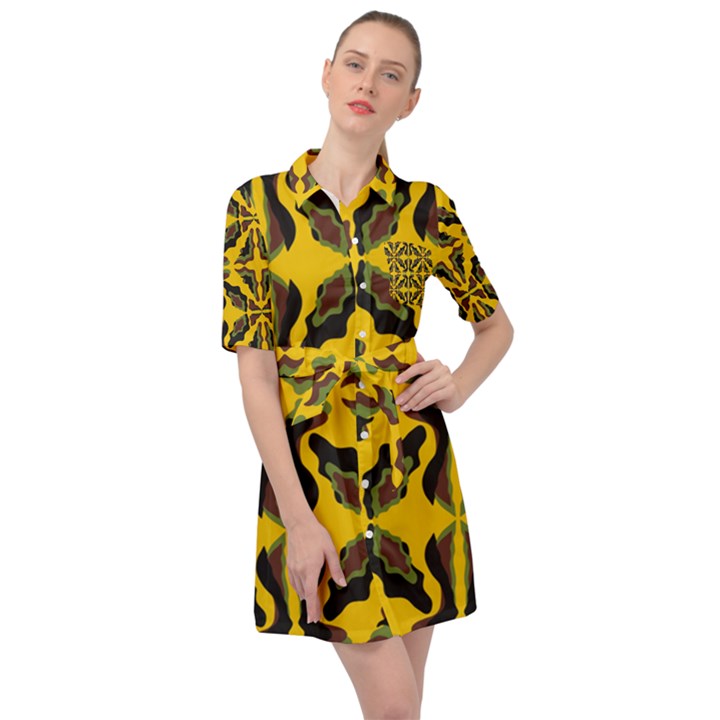 Abstract pattern geometric backgrounds  Abstract geometric design    Belted Shirt Dress