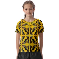 Abstract Pattern Geometric Backgrounds  Abstract Geometric Design    Kids  Frill Chiffon Blouse by Eskimos