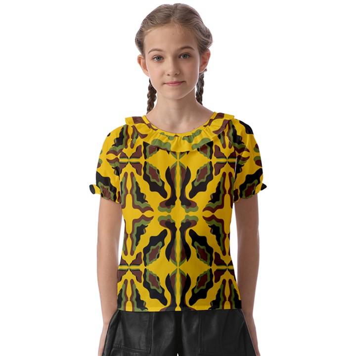 Abstract pattern geometric backgrounds  Abstract geometric design    Kids  Frill Chiffon Blouse