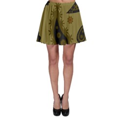 Floral Pattern Paisley Style Paisley Print  Doodle Background Skater Skirt by Eskimos