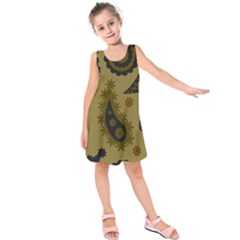 Floral Pattern Paisley Style Paisley Print  Doodle Background Kids  Sleeveless Dress by Eskimos