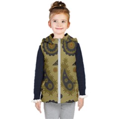 Floral Pattern Paisley Style Paisley Print  Doodle Background Kids  Hooded Puffer Vest by Eskimos