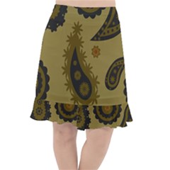 Floral Pattern Paisley Style Paisley Print  Doodle Background Fishtail Chiffon Skirt by Eskimos