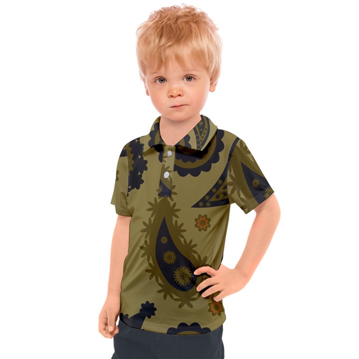 Floral pattern paisley style Paisley print. Doodle background Kids  Polo Tee