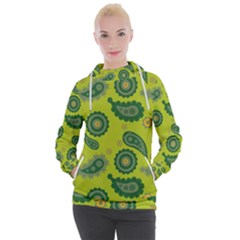 Floral Pattern Paisley Style Paisley Print  Doodle Background Women s Hooded Pullover by Eskimos