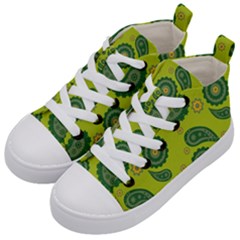 Floral Pattern Paisley Style Paisley Print  Doodle Background Kids  Mid-top Canvas Sneakers by Eskimos