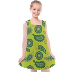 Floral Pattern Paisley Style Paisley Print  Doodle Background Kids  Cross Back Dress by Eskimos