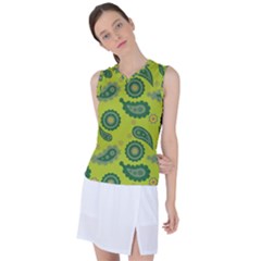 Floral Pattern Paisley Style Paisley Print  Doodle Background Women s Sleeveless Sports Top by Eskimos