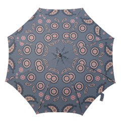 Floral Folk Damask Pattern Fantasy Flowers Floral Geometric Fantasy Hook Handle Umbrellas (medium) by Eskimos