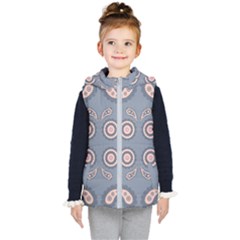 Floral Folk Damask Pattern Fantasy Flowers Floral Geometric Fantasy Kids  Hooded Puffer Vest by Eskimos