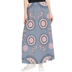 Floral Folk Damask Pattern Fantasy Flowers Floral Geometric Fantasy Maxi Chiffon Skirt