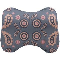 Floral Folk Damask Pattern Fantasy Flowers Floral Geometric Fantasy Head Support Cushion by Eskimos