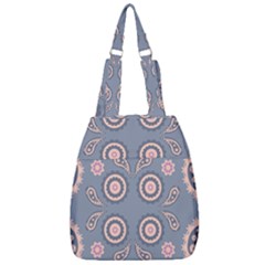 Floral Folk Damask Pattern Fantasy Flowers Floral Geometric Fantasy Center Zip Backpack by Eskimos