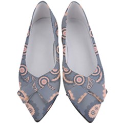 Floral Folk Damask Pattern Fantasy Flowers Floral Geometric Fantasy Women s Bow Heels by Eskimos