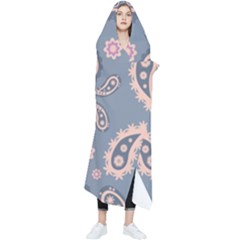 Floral Folk Damask Pattern Fantasy Flowers Floral Geometric Fantasy Wearable Blanket by Eskimos