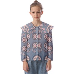 Floral Folk Damask Pattern Fantasy Flowers Floral Geometric Fantasy Kids  Peter Pan Collar Blouse